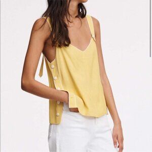Rag & Bone Tops | Nwt Rag And Bone Tia Yellow Tank Summer White Buttons - Size S